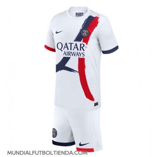 Camiseta Paris Saint-Germain Segunda Equipación Replica 2024-25 para niños mangas cortas (+ Pantalones cortos)